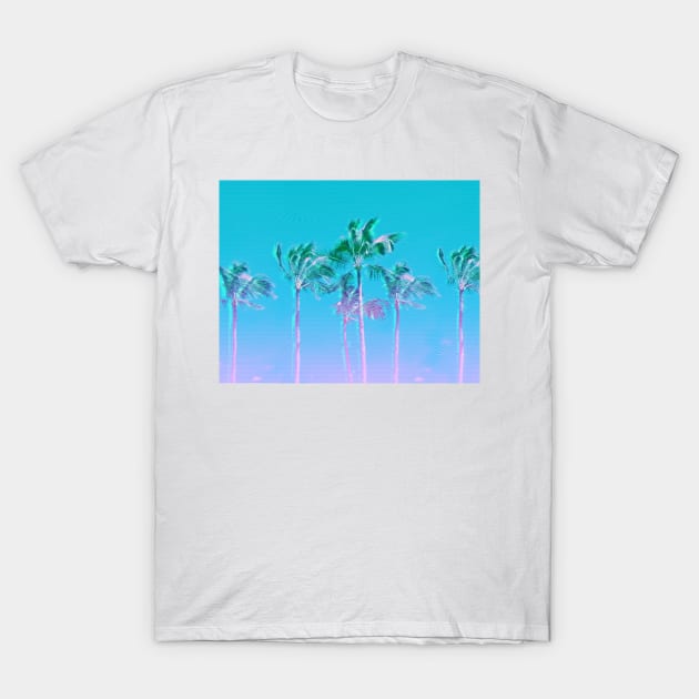 Pastel Palm Trees T-Shirt by MidnightCoffee